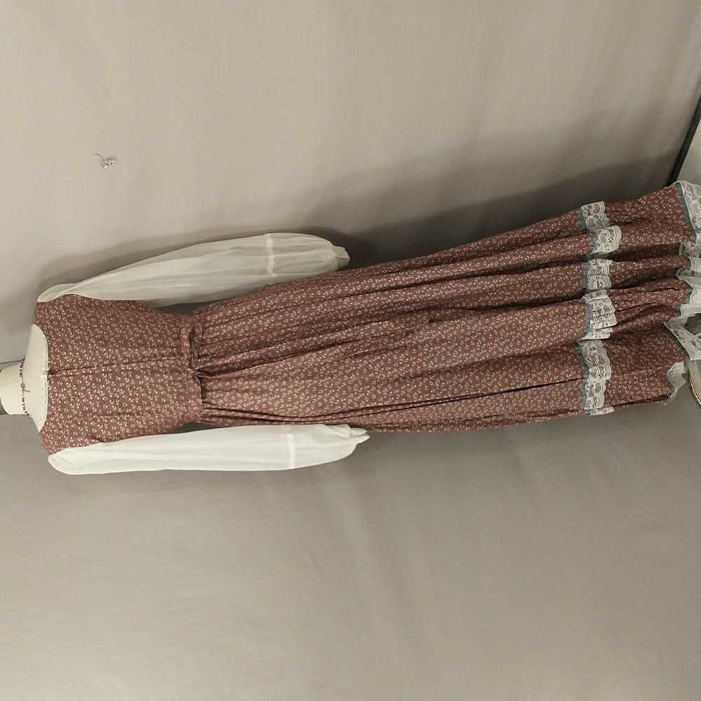 Vintage Gunne Sax Corset Laced Cotton Print Maxi Dress Exceptional Cond. SeeMeas - Picture 6 of 11
